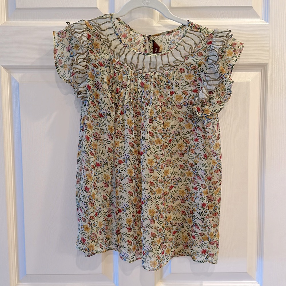 Ranna Gill from Anthropologie sheer floral top